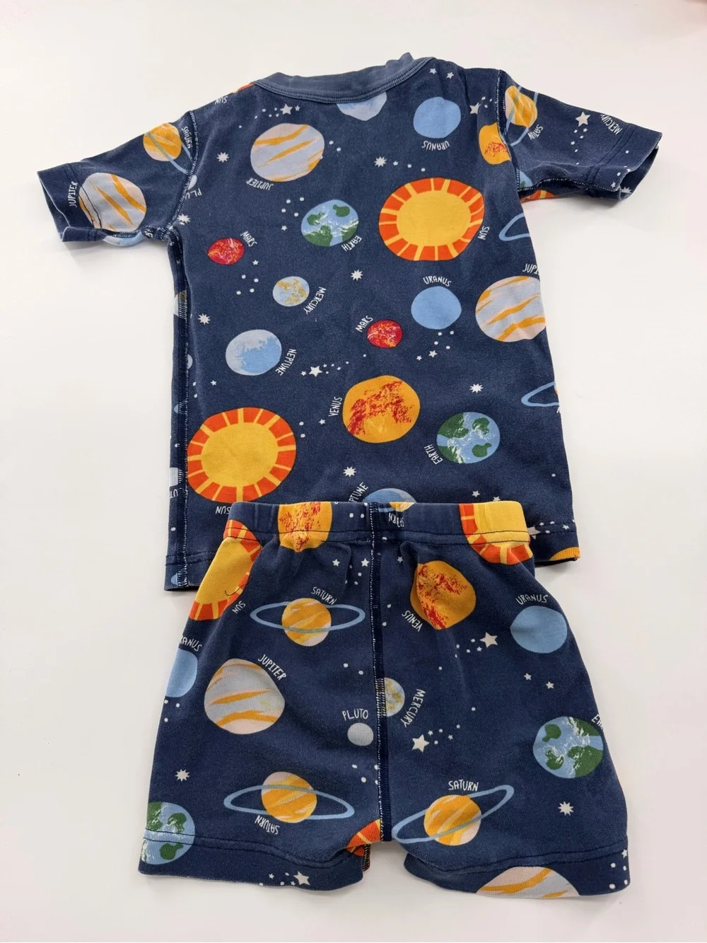 Hanna Andersson Short Sleeve John Pajama Set Milky Way Space Boy Kids Blue 60612